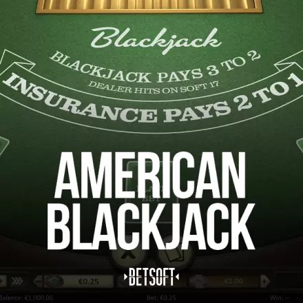 Table Games logo of American Blackjack from Betsoft Gaming at Dazard Casino