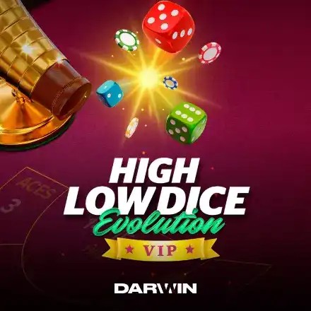High Low Dice Evolution VIP slot icon by Darwin Gaming, available at Dazard Casino