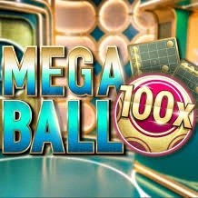 Mega Ball 100x slot icon by Evolution, available at Dazard Casino