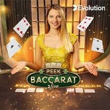 Peek Baccarat slot logo by Evolution at Dazard Casino